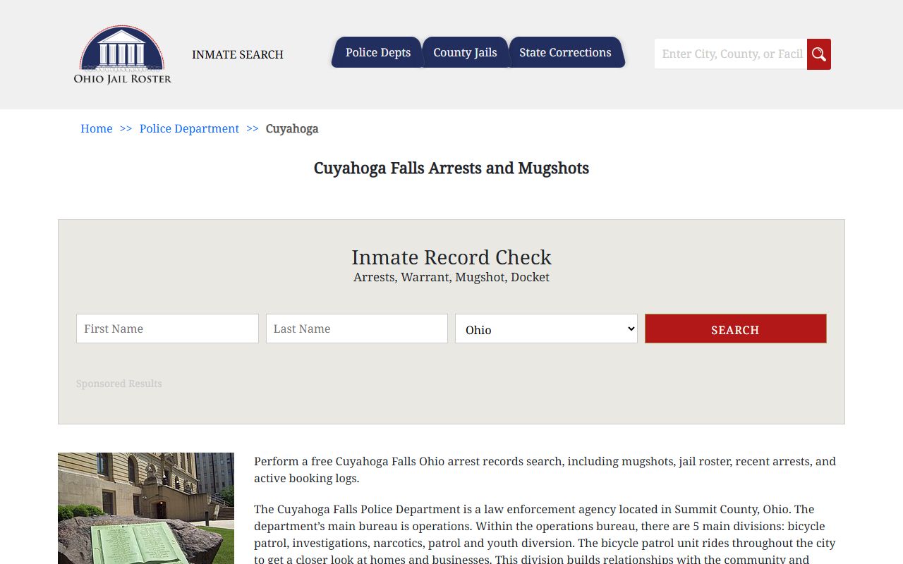Cuyahoga Falls booking releases police information portal