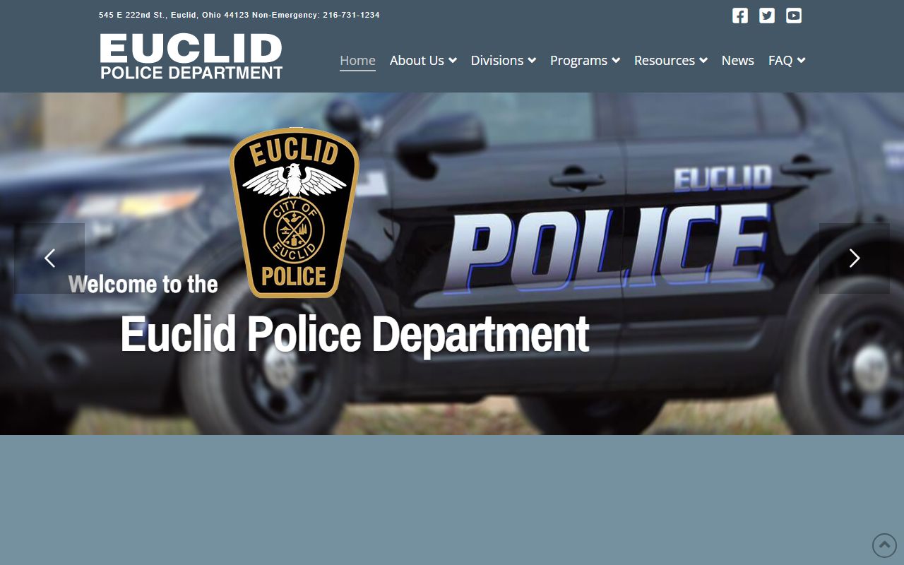 Euclid Police Department website for booking releases and records
