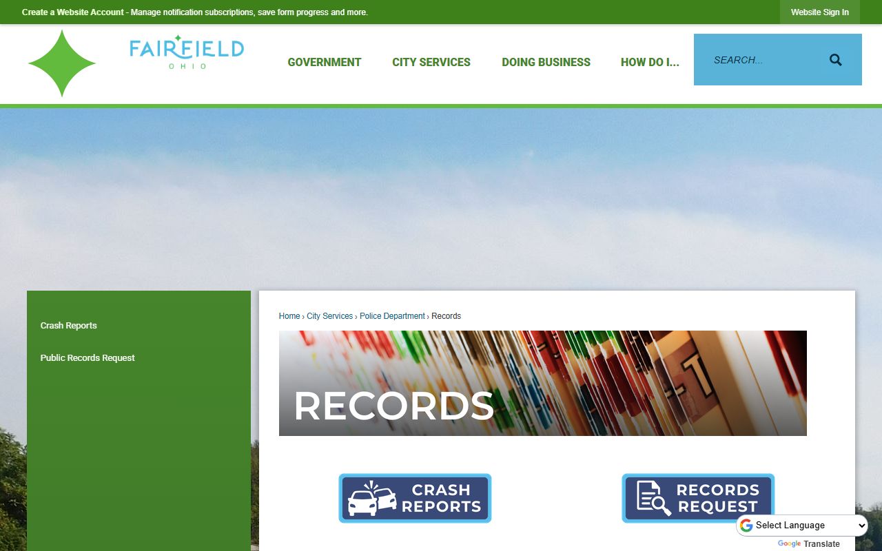 Fairfield Police Department Records Division page for booking releases