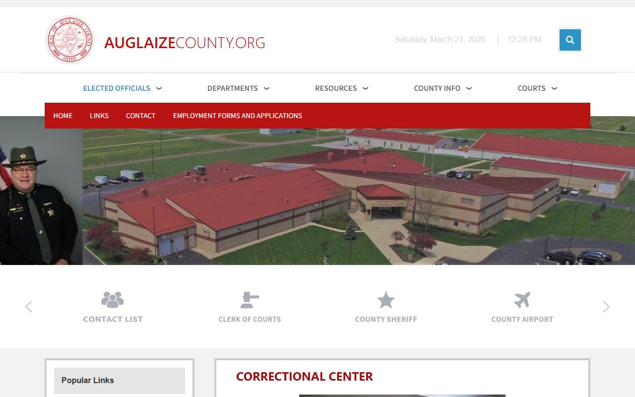 Auglaize County booking releases correctional center page