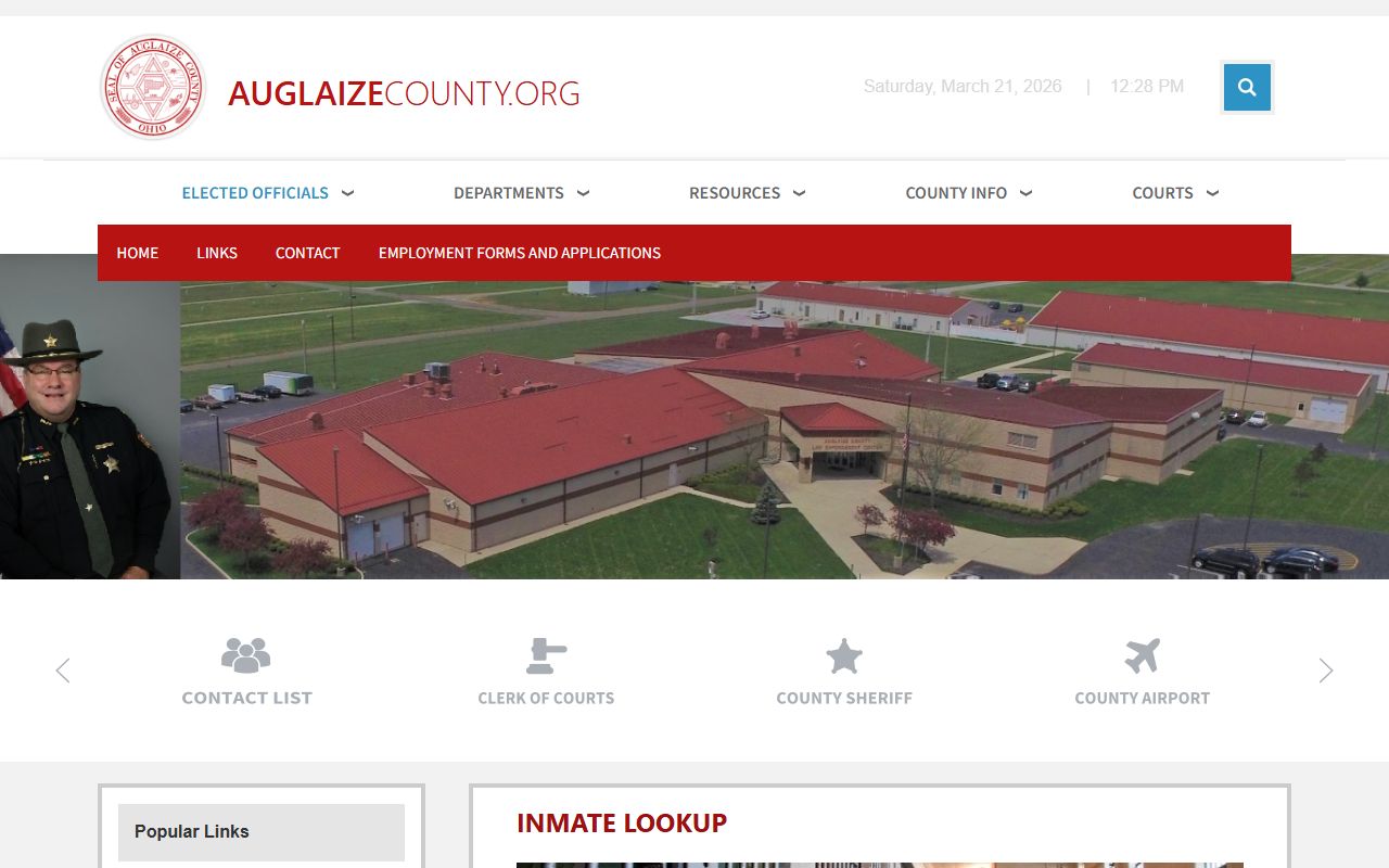 Auglaize County booking releases inmate lookup page