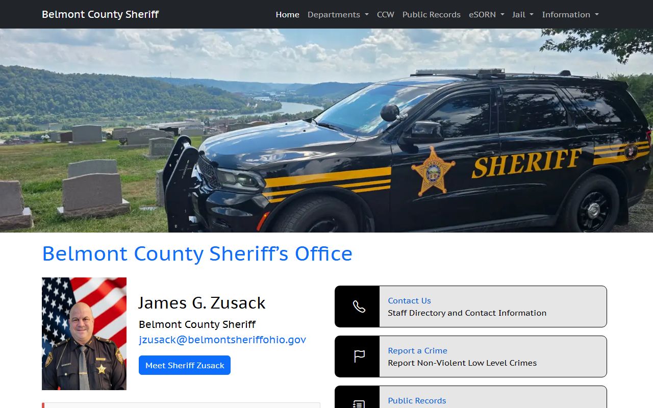 Belmont County booking releases sheriff website homepage