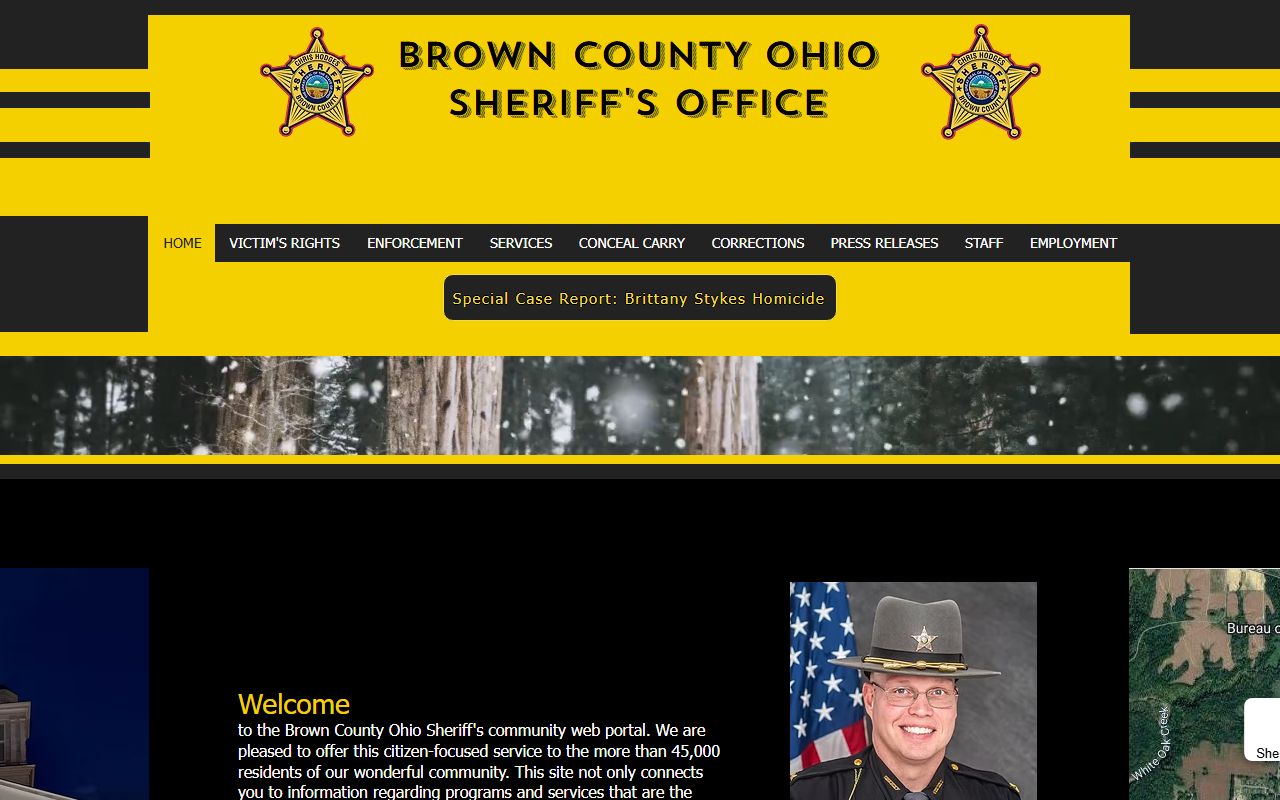 Brown County booking releases sheriff website homepage