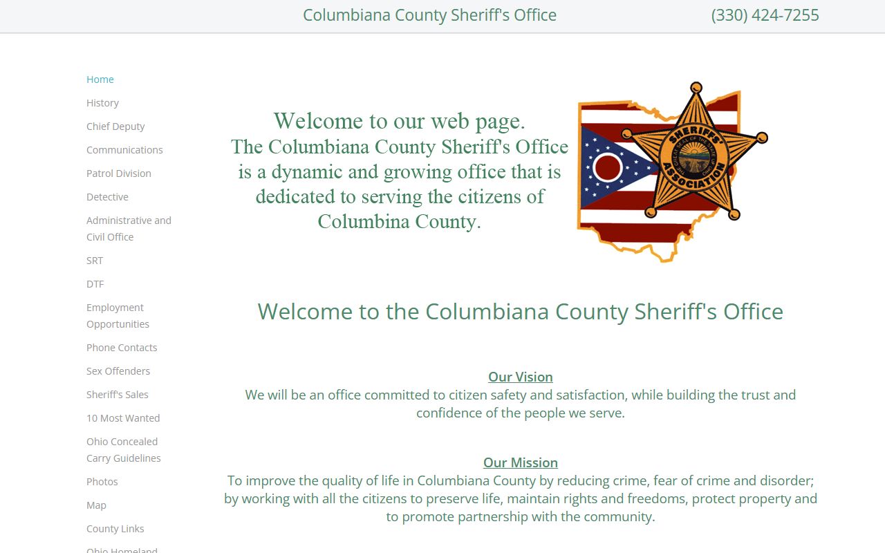 Columbiana County booking releases sheriff website