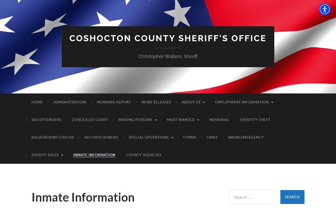 Coshocton County booking releases inmate information page