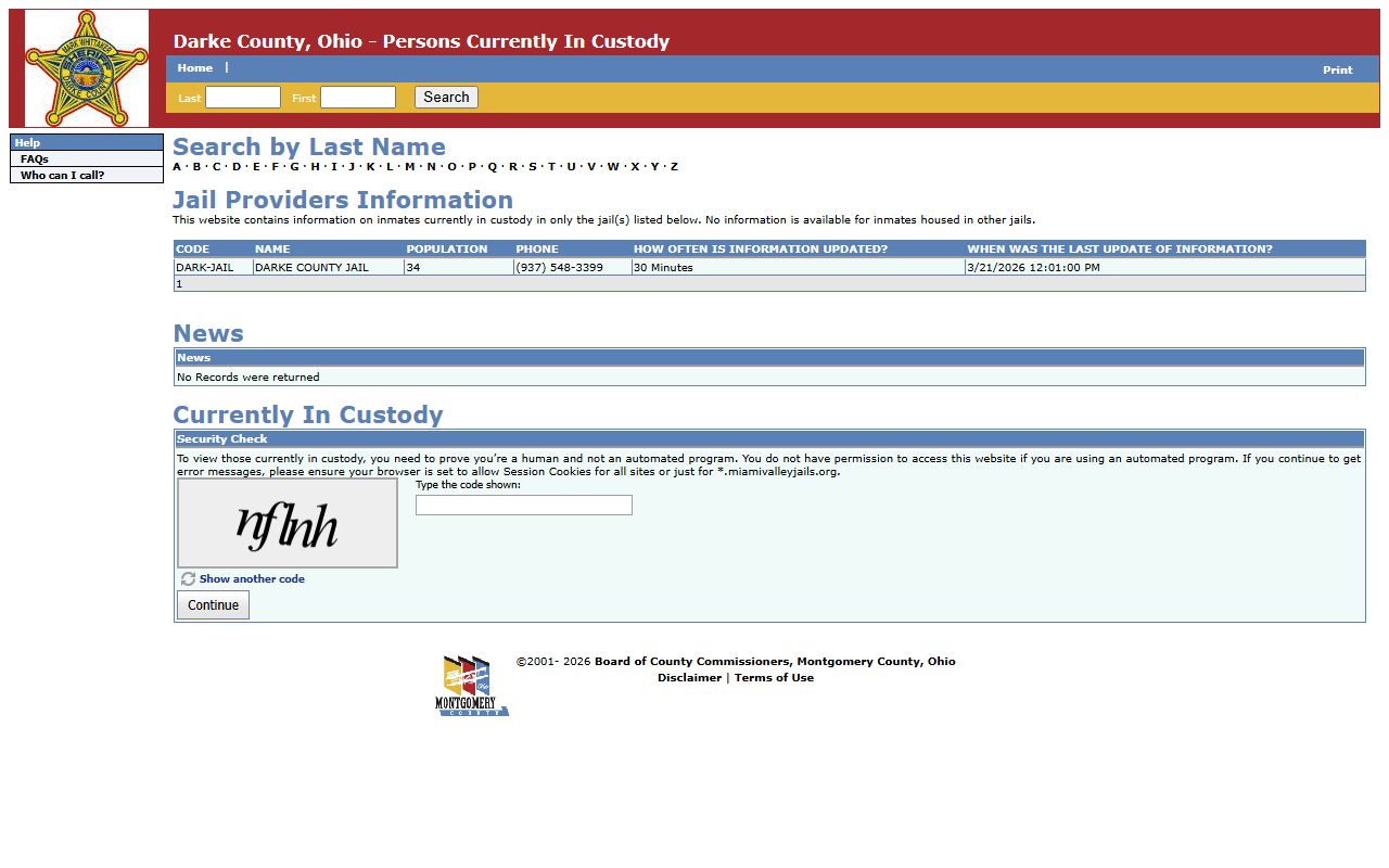 Darke County booking releases inmate roster on Miami Valley Jails