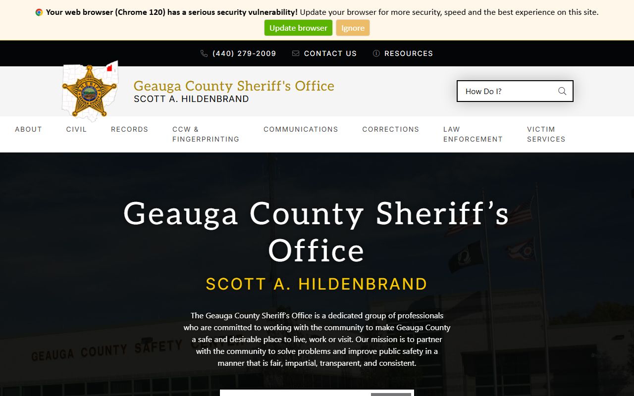 Geauga County Sheriff website for booking releases