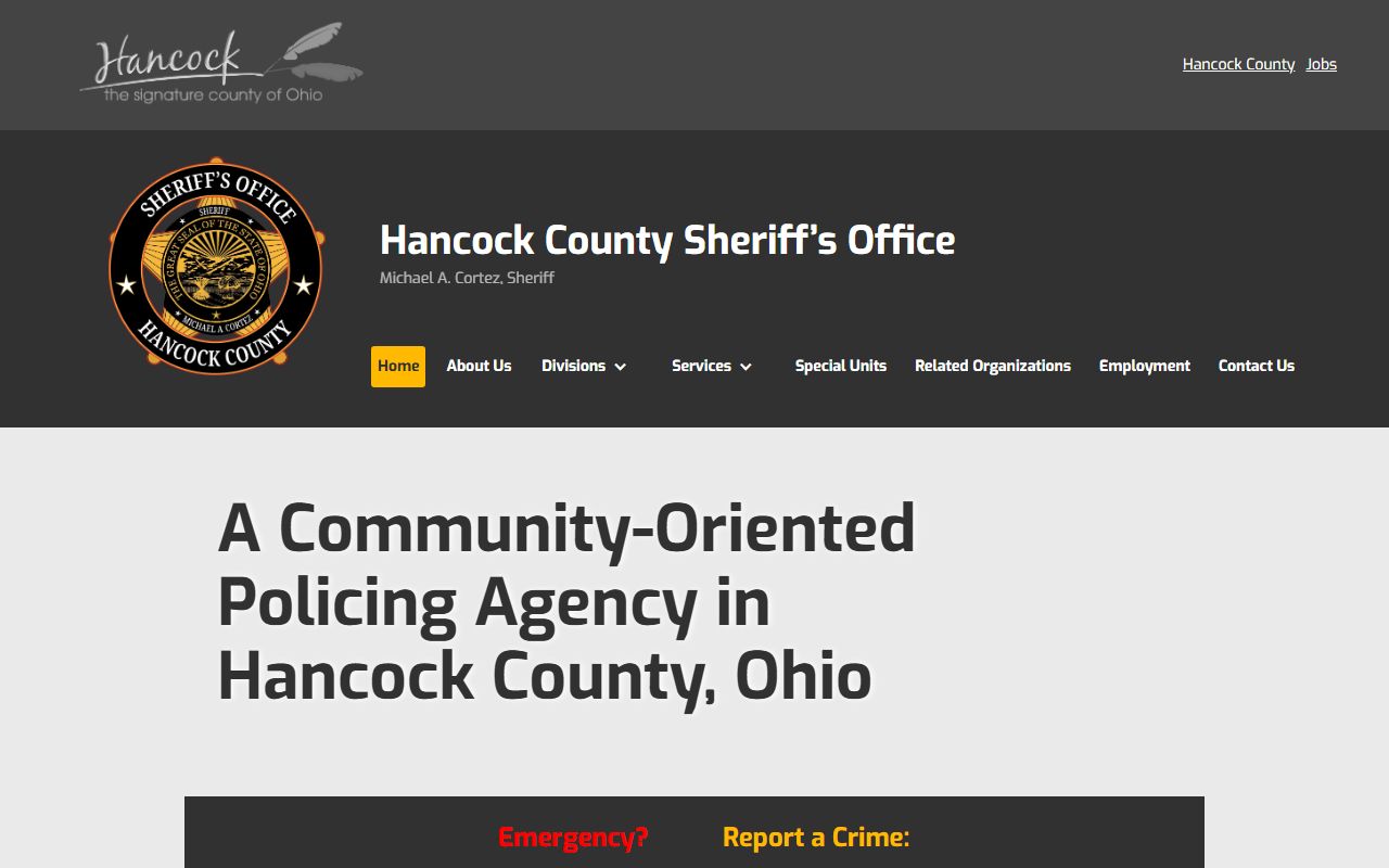 Hancock County booking releases sheriff website