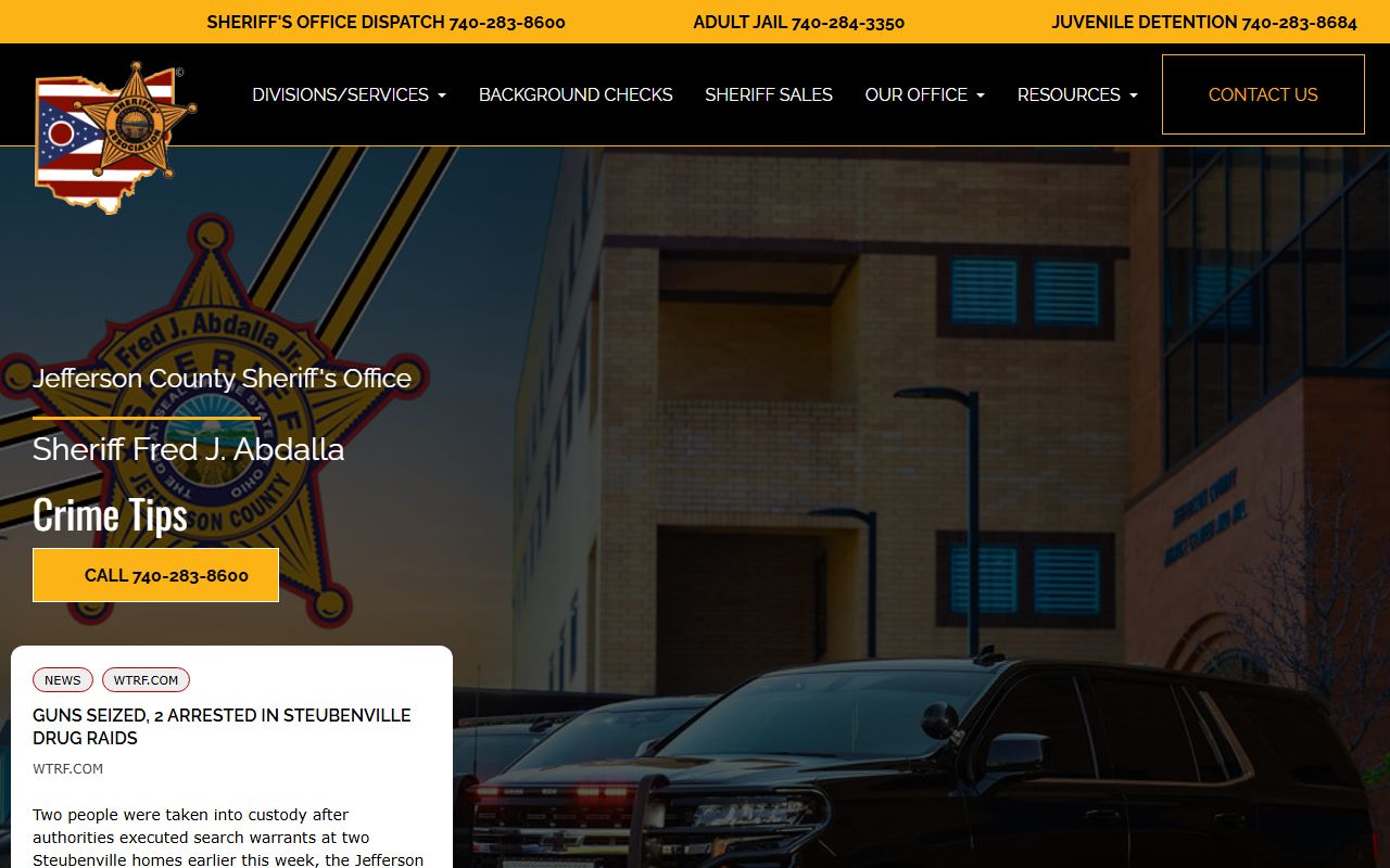 Jefferson County Sheriff's Office website for booking releases