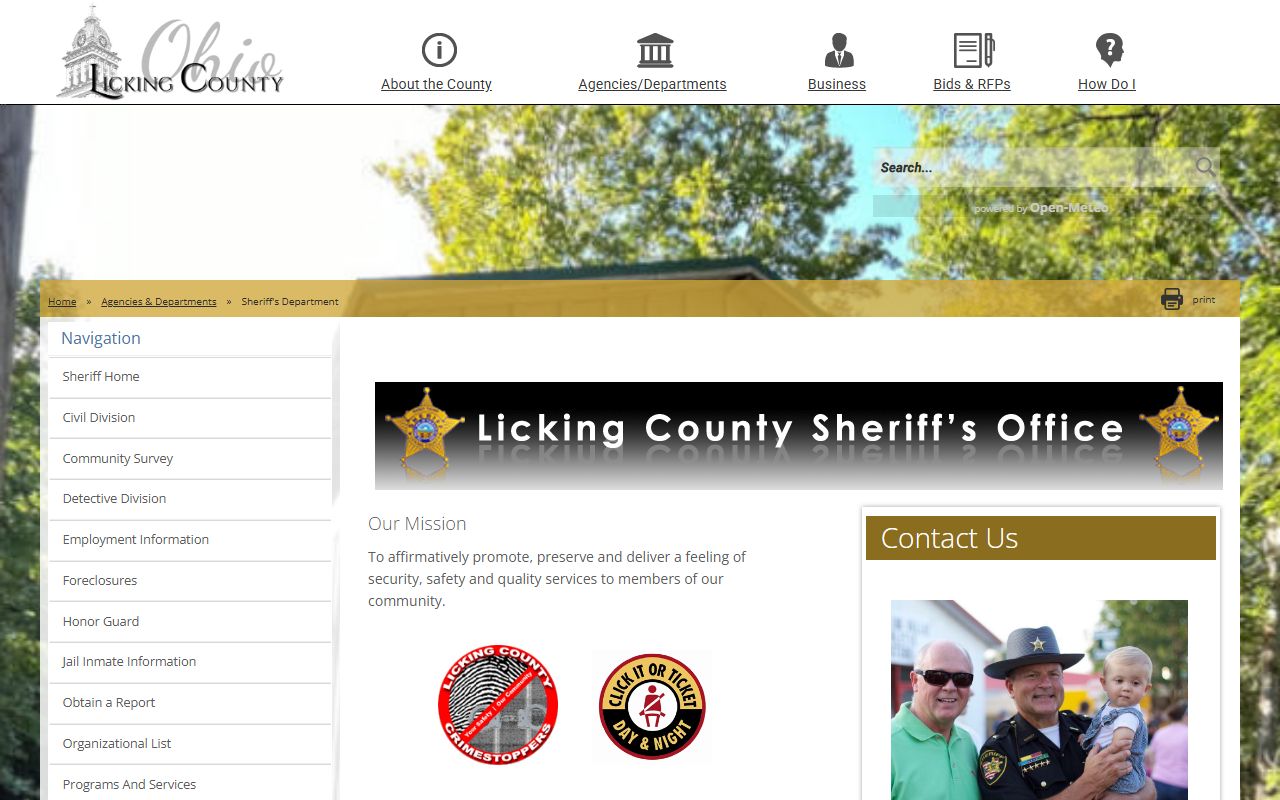 Licking County Sheriff's Office website for booking releases