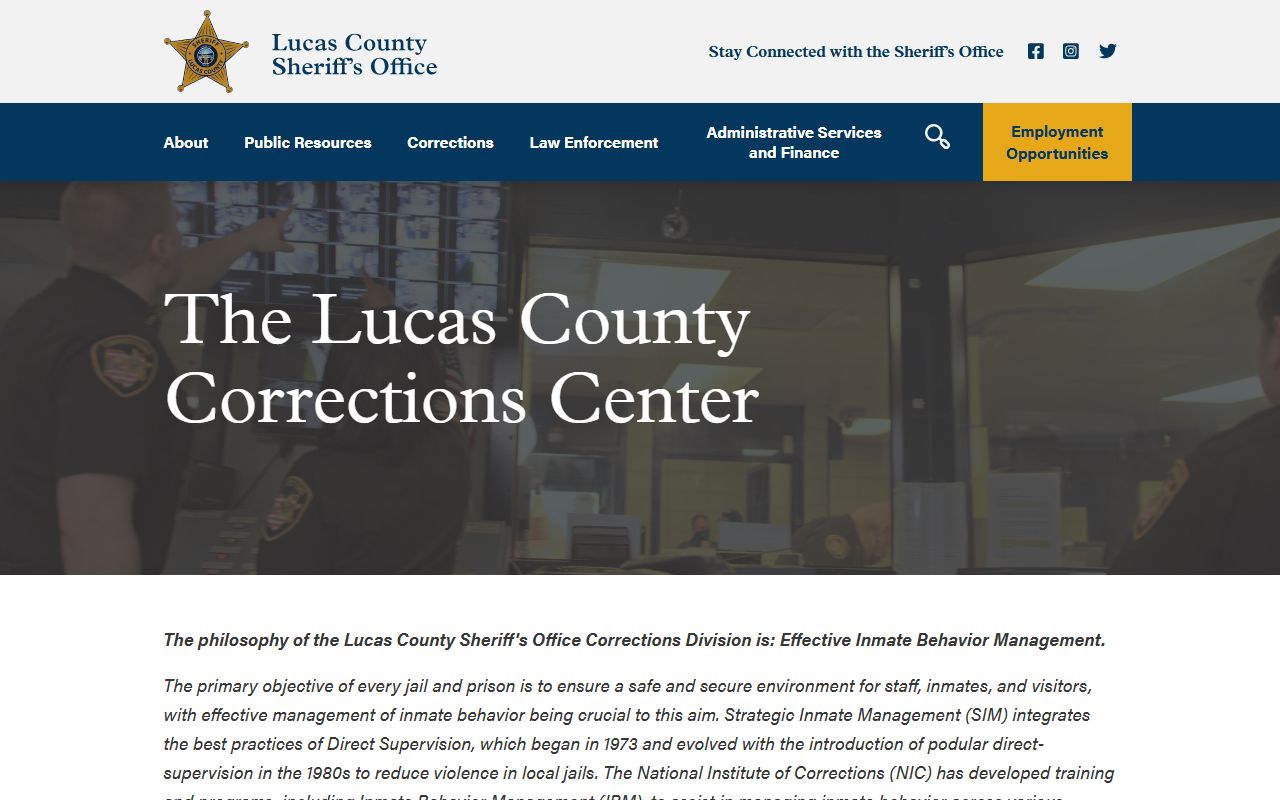 Lucas County Corrections Center page for booking releases