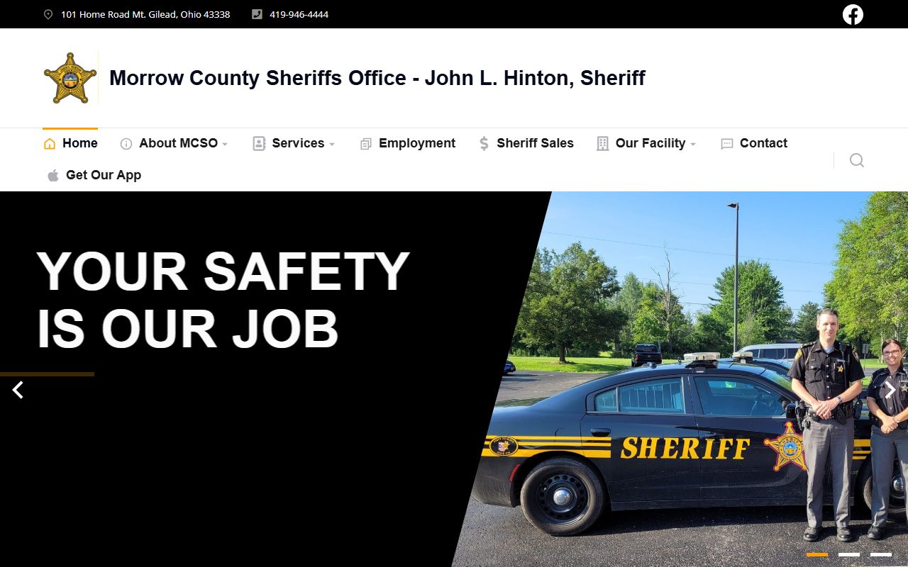Morrow County Sheriff website for booking releases